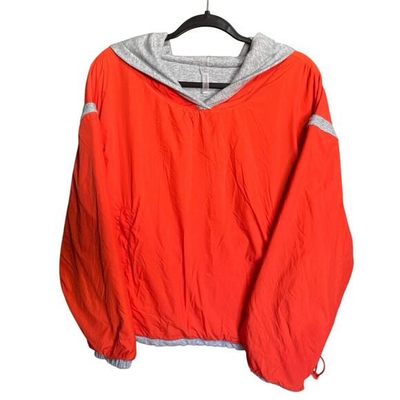 Free People Movement Don’t Back Down Nylon Pullover Hoodie Orange Size Medium - Picture 3 of 13